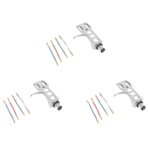 3X Universal LP Disc Record Player Phono Turntable Headshell 4-Pin with OFC Leadwires for Direct-Drive Turntable 1