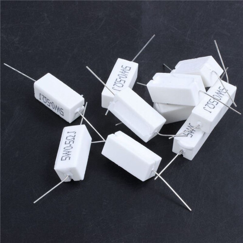 40 Pcs Axial Lead Ceramic Cement Resistor 0.5 Ohm 5W 1