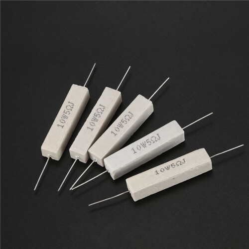 25Pcs Wirewound Ceramic Cement Resistor 5 Ohm 10W Watt 5% 2