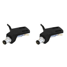 2X Turntable Headshell Aluminium Alloy Headshell Record Turntable Needle Replacement Phono Stylus Cartridges Rack Black
