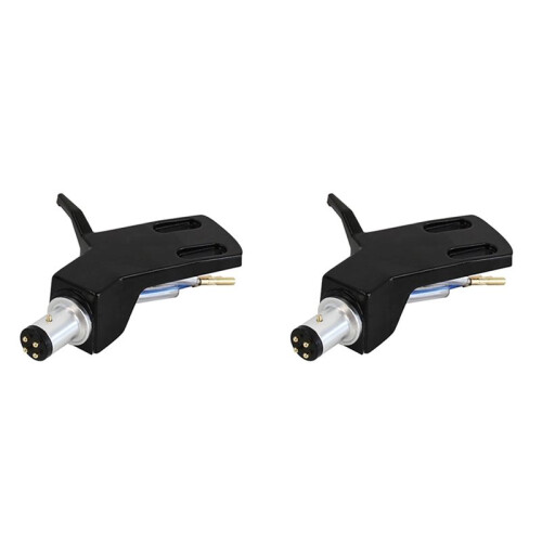 2X Turntable Headshell Aluminium Alloy Headshell Record Turntable Needle Replacement Phono Stylus Cartridges Rack Black 1