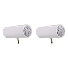 2szt. 3,5 mm Jack Stereo Głośnik Przenośny Odtwarzacz MP3 Wzmacniacz Głośnika Głośnik do Telefonu Komórkowego Tablet PC-Biały