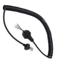 2X 8 Pin HM-152 Mic Handheld Radio Lautsprecher Mikrofon PU Kabel für IC-2820H IC2825E Walkie Talkie