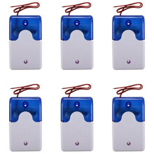 6X Wired Strobe Warning Siren Durable 12V Sound Alarm Flashing Light Sound Siren Horn 115Db