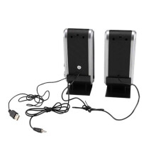 4 Pièces Séries USB Haut-Parleurs D'Ordinateur Portable Haut-Parleur Stéréo 3,5 mm avec Prise D'Oreille pour Ordinateur de Bureau PC Portable