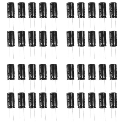 40 Pcs 16mm X 30mm 6800UF 25V Polarized Radial Electrolytic Capacitor