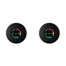 2X  Speaker Waterproof Bathroom Audio Wireless Shower Speakers RGB Light  Suction Cup Speaker, Black