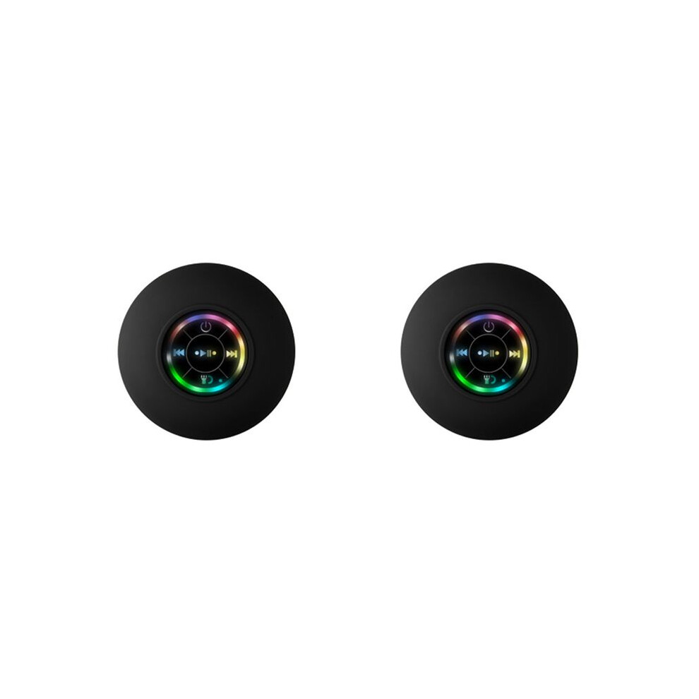 2X Speaker Waterproof Bathroom Audio Wireless Shower Speakers Rgb Suction Cup Speaker, Light/Black 4711642518841