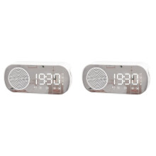 2X LED Digital Alarm Clock with FM Radio and Speaker, 3 Levels Brightness Diming Mode,Snooze Clocks for Decor