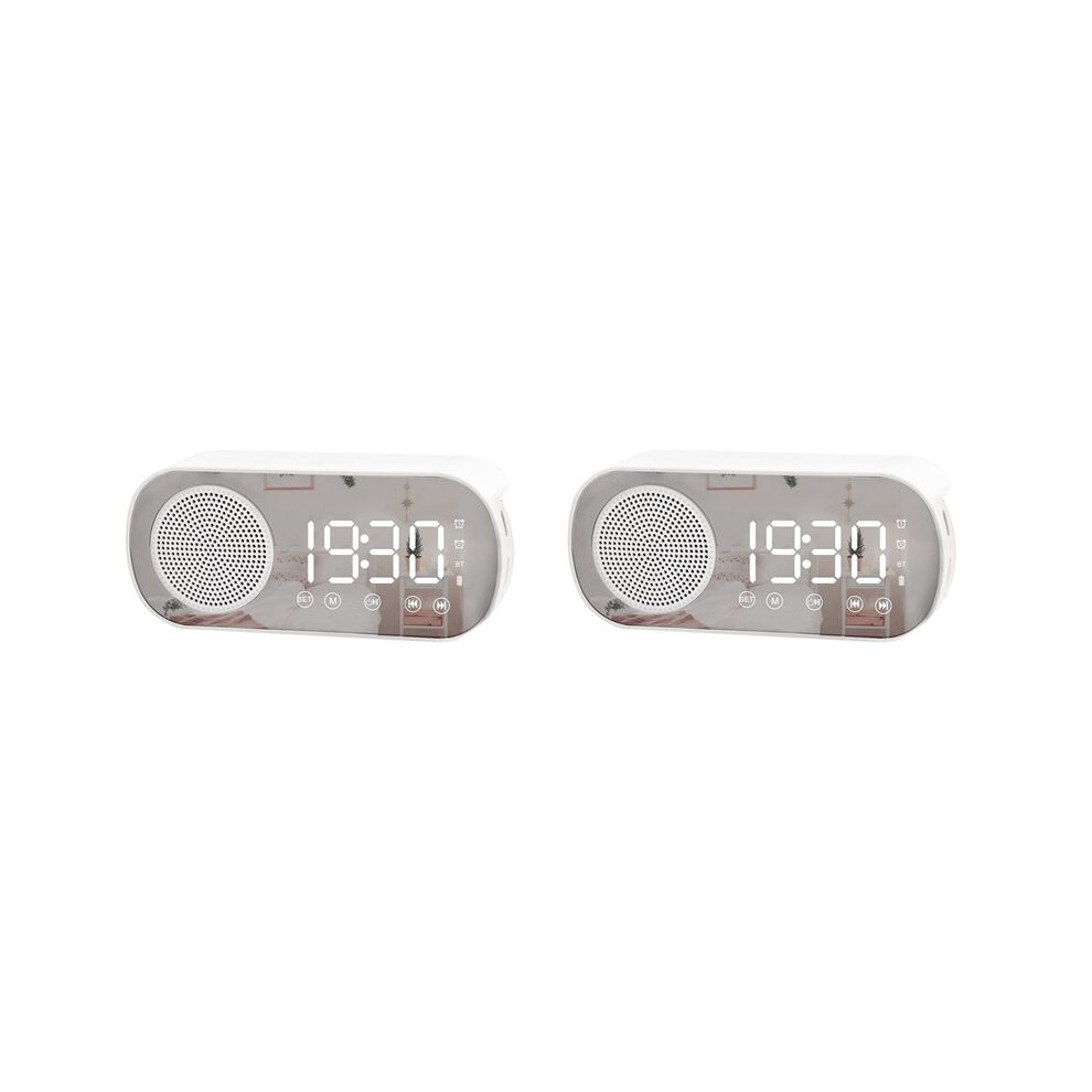 2X Led Digital Alarm Clock With Fm Radio And Speaker, 3 Levels Brightness Diming Mode,Snooze Clocks For Decor 6033977954261