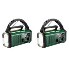 2X Solar Power Emergency Hand Crank Radio AM FM NOAA Weather Radio, SOS, 3 Modes LED Torch,Reading Lamp