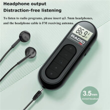 3X Radio FM de Poche Rechargeable RéCepteur Radio Portable 76-108MHZ avec ÉCran LCD RéTroéClairé Casque Filaire 3,5 mm