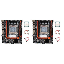 2X X99H Motherboard+E5 2666 V3 CPU+ Cable+ Cable Kit LGA2011-V3 DDR3X4 RAM Slot M.2 NVME PCI-E 3.0 X16 SATA3.0
