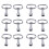 12x Llave de Ranura Triangular de Metal para Cerrojo de Panel Triangular de 8mm 1