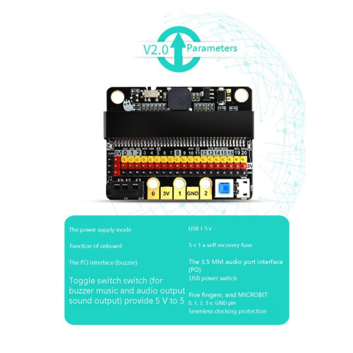 6X for Microbit Expansion Board IOBIT V2.0 Micro:Bit Horizontal Adapter Board Plate Primary and Secondary Schools 1