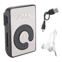 5X  Reproductor De Mp3 De Musica Con Cable USB Con Auriculares Negro
