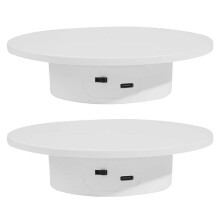 2X Expositor Giratório Motorizado, Base de Mesa Giratória Elétrica 360 Lazy Susan, Suporte de Carga de 11 Libras, para Fotografia