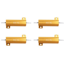 4X Goudkleurige Schroeflipje Draadgewonden Aluminium Weerstand 1 Ohm 5% 50 Watt