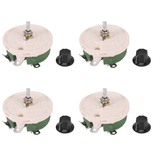 4X 100W 100 Ohm Ceramic Wirewound Potentiometer Rotary Resistor Rheostat
