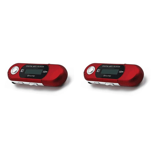 2X  MP3 Player USB 2.0 Small Flash Drive Multilanguage LCD Music Player with 3.5mm Audio Jack Automatic Shutdown(C)