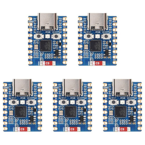 5X Scheda di Sviluppo ESP32 C6 Zero WiFi 6  Modulo ESP32 Doppio Processore Supporta il Modulo WiFi  LE da 2,4 GHz