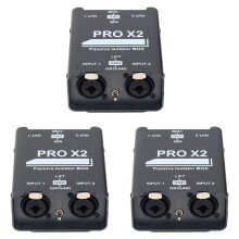 3X Nuevo Aislador de Audio de 2 Vías, Eliminador de Corriente de Audio, XLR 6.5, Aislador Permalloy, Transmisión en Vivo del Mezclador