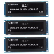 3Stück 3,12 Zoll OLED-Display 256x64 SSD1322 Treiber Grafik-LCD-Modul Parallel/SPI Lötstift für /C51 Weiß
