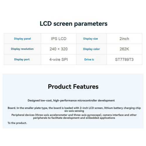 2pc 2Inch ESP32-S3 IPS Capacitive Touchscreen Development Board 240x320 LCD Display 262k Color Support WiFi & A 2