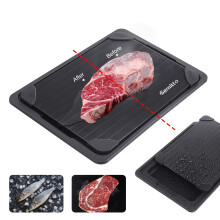 Defrosting Tray with Drip Tray for Rapid Meat Thawing, Fast Thermal Conductivity, Black