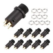 10PZ 3,5 mm Stereo Femmina Montaggio A Pannello Jack Per Cuffie, Nero 4 Conduttore