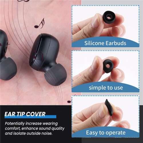 50 Pcs Black Earbuds Earpiece In Ear Buds Tip Cover Replacement 1