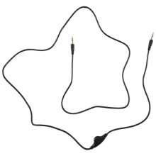 2 Stuecke 3,5mm M / M Stereo Kopfhoerer Audio Verlaengerungskabel Mit Lautstaerkeregler Schwarz