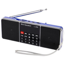 Portable Rechargeable Stereo L-288 FM Radio Speaker LCD Screen Support TF Card USB Disk MP3 Music Player Loudspeaker(Blue)