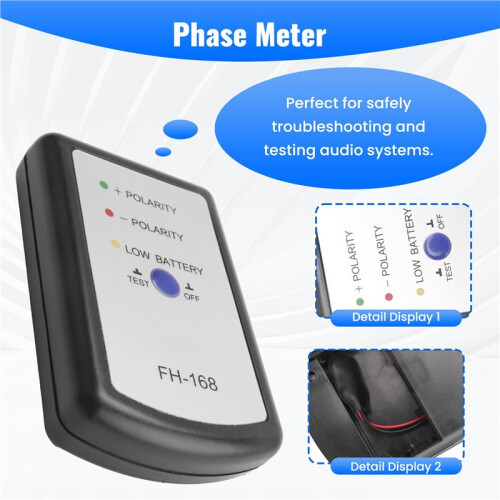 Black Speaker Polarity Tester PH Phase Meter/Phasemeter for Auto Car 1