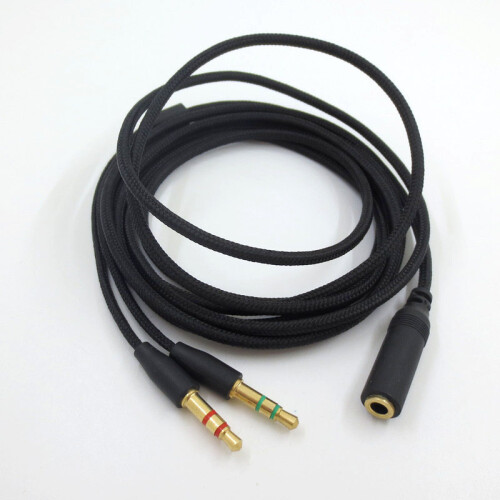 Earphone Cable Headphone Adapter Splitter Headset Microphone for  Electra/Kraken PRO 7.1 V2/Hamme 1
