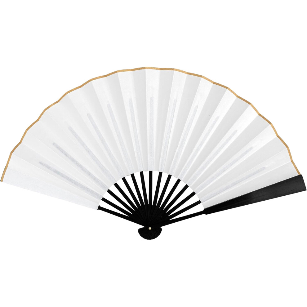 (One Size, Black) Chinese Handheld Large Folding Hand Tai Ji Paper Fan Birthday Wedding Souvenir Present for Men and Women-image-OPC-PRDT829-NEW
