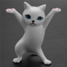 Dance Cat Wireless Headphone Stand Pen Holder Headset Holder for AirPods 1&2 and Pro Desktop Display (White)
