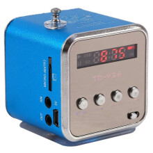 TD-V26 Digital  FM-Radio HöGtalarmottagare med LCD-StereohöGtalarstöD Micro-TF-Kort Mp3-Musikspelare (Blå)