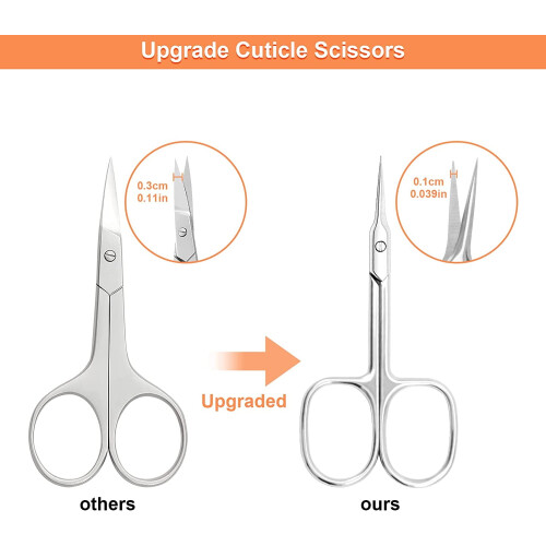 Extra Fine Curved Blade Cuticle Scissors, Professional Manicure Grooming Tool 2