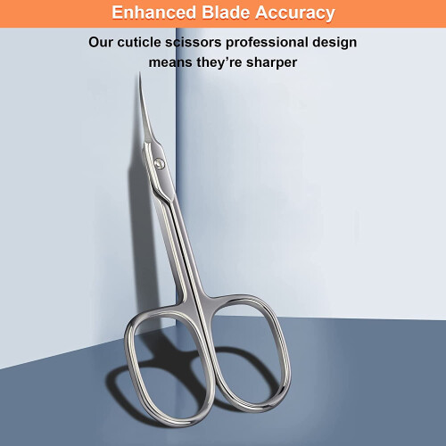 Extra Fine Curved Blade Cuticle Scissors, Professional Manicure Grooming Tool 1