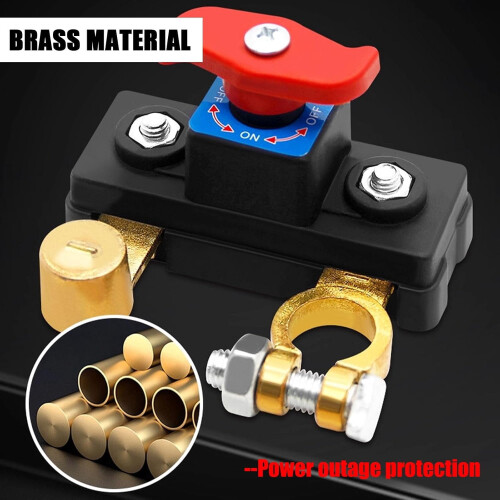2026Upgrade Universal Battery Disconnect & Leak Protector for12V/24V, Solid Copper, Waterproof (1PCS Bright Silver) 1