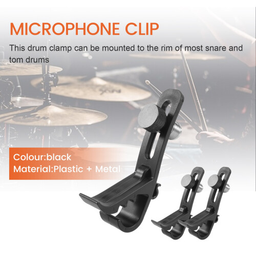 3 Pcs Adjustable Clip Drum Clip Shockproof Mount Microphone Clamp Drum Mount Microphone Holder Accessories 1