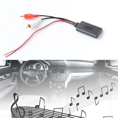 2Pcs Car Wireless  Module Music Adapter RCA AUX Audio Cable Universal 2RCA Interface  Adapter 5-12V 2