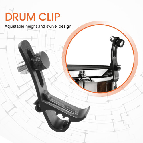 3 Pcs Adjustable Clip Drum Clip Shockproof Mount Microphone Clamp Drum Mount Microphone Holder Accessories 2