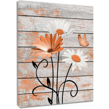 Farmhouse Floral Wall Art Print – Purple White Daisy &