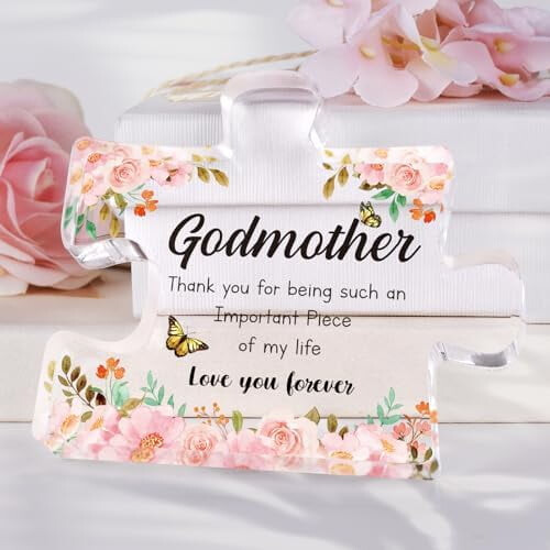 Peça de quebra-cabeça de acrílico, presente para a mãe, 9,9 x 8,4 cm 2