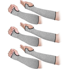 3 Paar schnittfeste Ärmel mit Daumenloch, schützende Armstulpen, Unterarmschutz, Armprotektoren