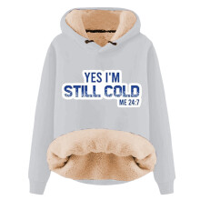 Sudadera con capucha de forro polar Warmy para mujer YES I'm Cold ME247Print Jersey cómodo de invierno Top informal de manga larga Sudaderas