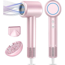 Hogesnelheids ionische haardroger met borstelloze motor, thermische regeling en magnetische diffuser – Geschikt voor krullend haar, thuis/op