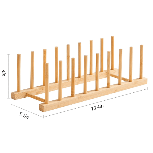 Escorredor de pratos de bambu 34x13x10cm 1